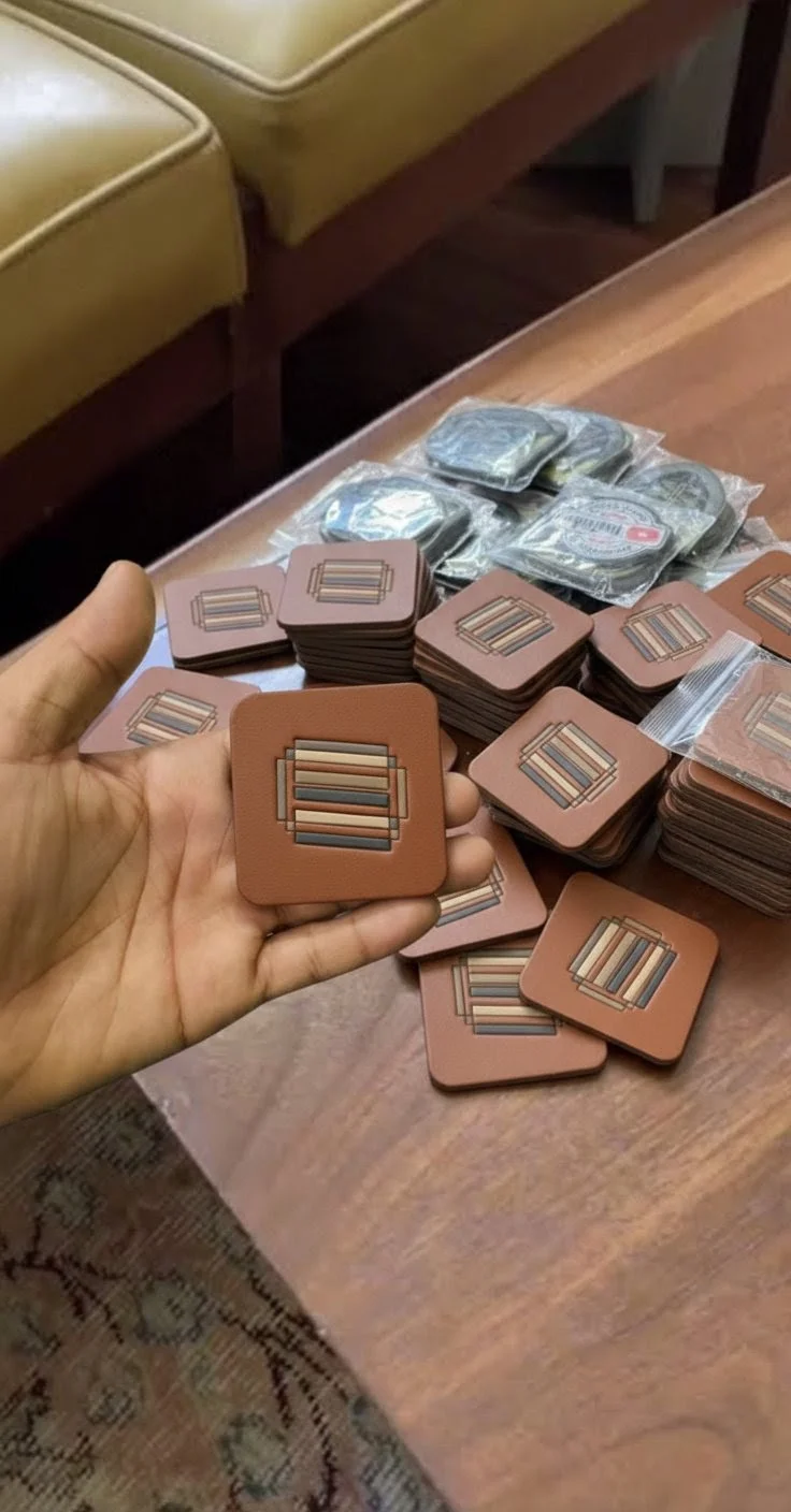 printed leather patches