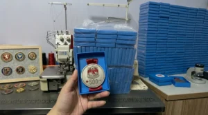 Custom challenge coin packaging options including velvet pouches and presentation boxes-clean