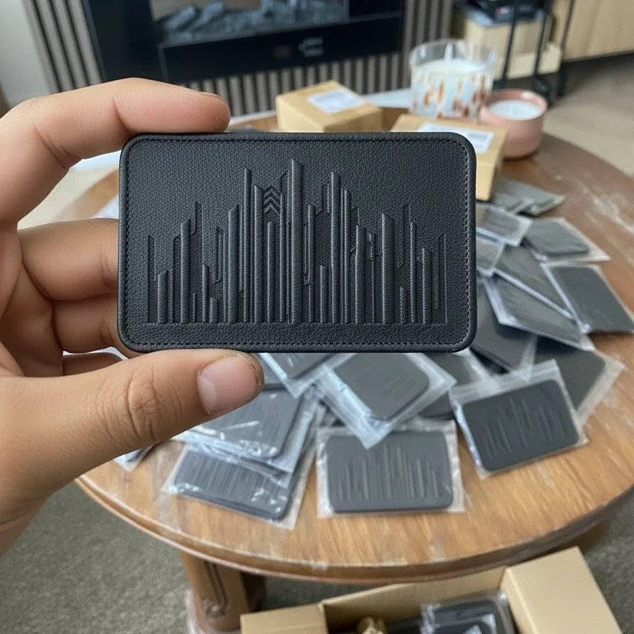 custom debossed leather patches