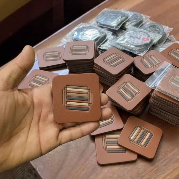 custom embossed leather patches